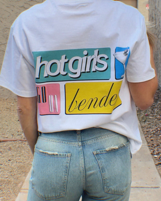 Hot Girls Go On Benders Retro Block Tee