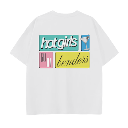 Hot Girls Go On Benders Retro Block Tee